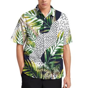 AILLOSA Aloha Hawaii 3D Desen YH-99 Kısa Kollu Erkek Gömlek