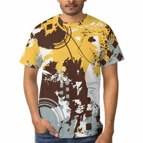 AILLOSA B-128 3D Baskılı Desenli Kısa Kollu Erkek T-shirt