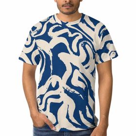 AILLOSA B-132 3D Baskılı Desenli Kısa Kollu Erkek T-shirt