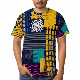 AILLOSA B-145 3D Baskılı Desenli Kısa Kollu Erkek T-shirt