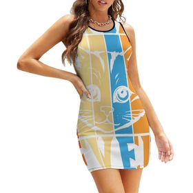 AILLOSA Bodycon Dar Kısa Askılı TH-404 Kadın Mini Elbise