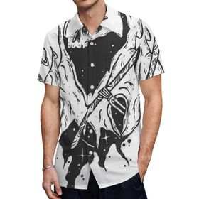 AILLOSA CGF-01 Aloha Hawaii 3D Desen Kısa Kollu Erkek Gömlek
