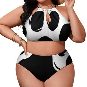 AILLOSA CGF-05 Büyük Beden Geniş Askılı Orta Bel Büyük Beden Kadın Bikini Seti
