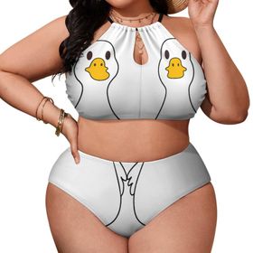 AILLOSA CGF-09 Büyük Beden Geniş Askılı Orta Bel Büyük Beden Kadın Bikini Seti