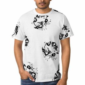 AILLOSA D-181 3D Baskılı Desenli Kısa Kollu Erkek T-shirt