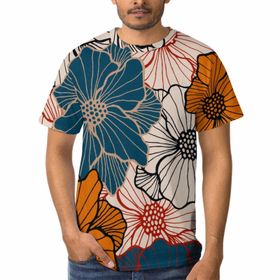 AILLOSA D-191 3D Baskılı Desenli Kısa Kollu Erkek T-shirt