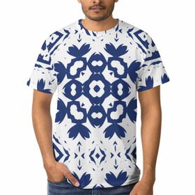 AILLOSA D-37 3D Baskılı Desenli Kısa Kollu Erkek T-shirt