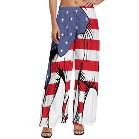 AILLOSA FLAG-01 Yüksek Bel Geniş Paça Bol Gündelik Kadın Pantolon