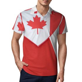 AILLOSA FLAG-04 3D Baskılı Desen Kısa Kollu Polo Yaka Erkek T-shirt