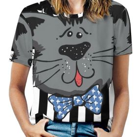 AILLOSA FLAG-05 Tamamı Baskılı Kısa Kollu Yuvarlak Yaka Kadın T-shirt