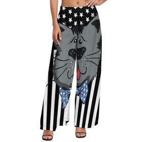 AILLOSA FLAG-05 Yüksek Bel Geniş Paça Bol Gündelik Kadın Pantolon