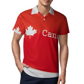 AILLOSA FLAG-07 3D Baskılı Desen Kısa Kollu Polo Yaka Erkek T-shirt