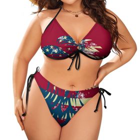 AILLOSA FLAG-09 Karın Kontrolü İki Parça Büyük Beden Kadın Bikini Seti