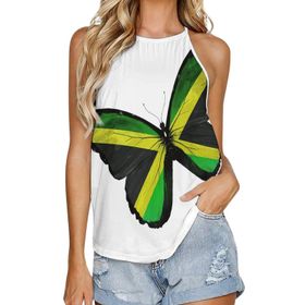 AILLOSA FLAG-103 Yuvarlak Yaka Kolsuz Kadın T-shirt