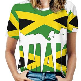AILLOSA FLAG-105 Tamamı Baskılı Kısa Kollu Yuvarlak Yaka Kadın T-shirt