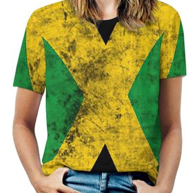 AILLOSA FLAG-106 Tamamı Baskılı Kısa Kollu Yuvarlak Yaka Kadın T-shirt