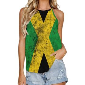 AILLOSA FLAG-106 Yuvarlak Yaka Kolsuz Kadın T-shirt