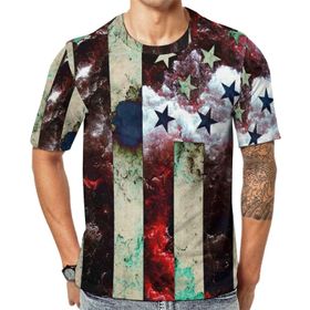 AILLOSA Flag-108 Baskılı Desenli Kısa Kollu Unisex T-shirt