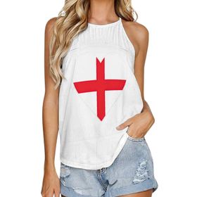 AILLOSA FLAG-109 Yuvarlak Yaka Kolsuz Kadın T-shirt