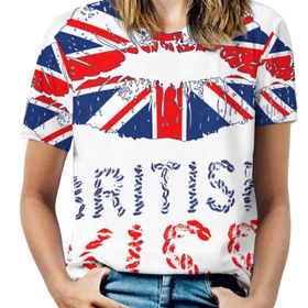 AILLOSA FLAG-113 Tamamı Baskılı Kısa Kollu Yuvarlak Yaka Kadın T-shirt