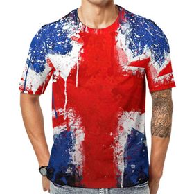 AILLOSA Flag-114 Baskılı Desenli Kısa Kollu Unisex T-shirt