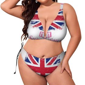 AILLOSA FLAG-116 Dolgulu İki Parça Boyundan Bağlı Büyük Beden Kadın Bikini Seti