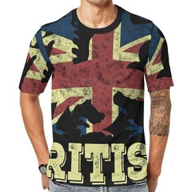 AILLOSA Flag-117 Baskılı Desenli Kısa Kollu Unisex T-shirt