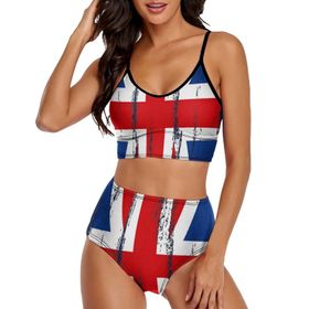 AILLOSA FLAG-117 Geniş Omuz Askılı Üçgen Bikini Üstü Alçak Bel İki Parça Kadın Bikini Seti