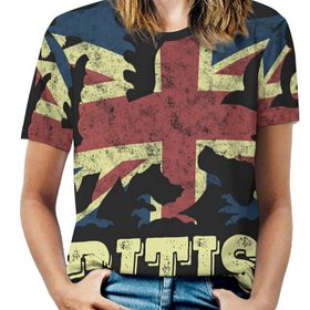 AILLOSA FLAG-117 Tamamı Baskılı Kısa Kollu Yuvarlak Yaka Kadın T-shirt