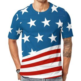 AILLOSA Flag-118 Baskılı Desenli Kısa Kollu Unisex T-shirt