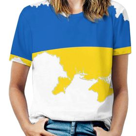 AILLOSA FLAG-119 Tamamı Baskılı Kısa Kollu Yuvarlak Yaka Kadın T-shirt