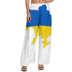 AILLOSA FLAG-119 Yüksek Bel Geniş Paça Bol Gündelik Kadın Pantolon