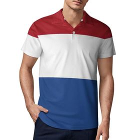 AILLOSA FLAG-12 3D Baskılı Desen Kısa Kollu Polo Yaka Erkek T-shirt