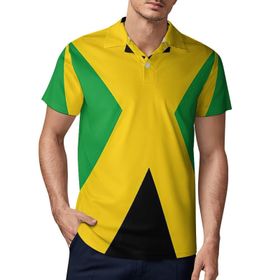 AILLOSA FLAG-121 3D Baskılı Desen Kısa Kollu Polo Yaka Erkek T-shirt