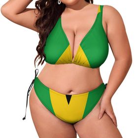 AILLOSA Flag-121 Dolgulu İki Parça Büyük Beden Kadın Bikini Seti