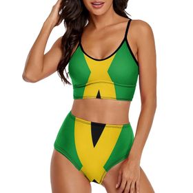 AILLOSA FLAG-121 Geniş Omuz Askılı Üçgen Bikini Üstü Alçak Bel İki Parça Kadın Bikini Seti