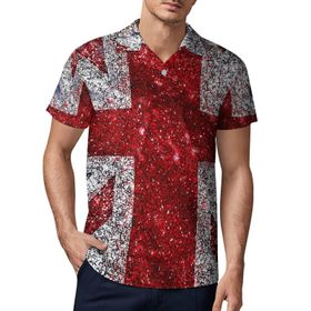AILLOSA FLAG-122 3D Baskılı Desen Kısa Kollu Polo Yaka Erkek T-shirt