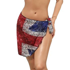 AILLOSA FLAG-122 Sarong Wrap Beyaz Siyah Kadın Plaj Elbise