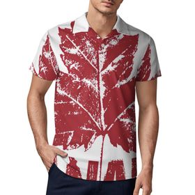 AILLOSA FLAG-124 3D Baskılı Desen Kısa Kollu Polo Yaka Erkek T-shirt