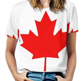 AILLOSA FLAG-125 Tamamı Baskılı Kısa Kollu Yuvarlak Yaka Kadın T-shirt