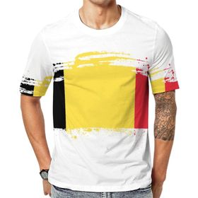 AILLOSA Flag-127 Baskılı Desenli Kısa Kollu Unisex T-shirt