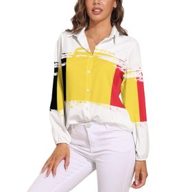 AILLOSA FLAG-127 V Yaka Kadın Bluz