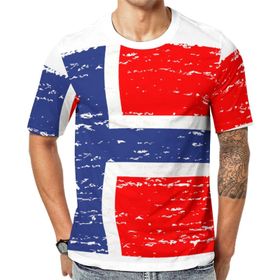 AILLOSA Flag-129 Baskılı Desenli Kısa Kollu Unisex T-shirt