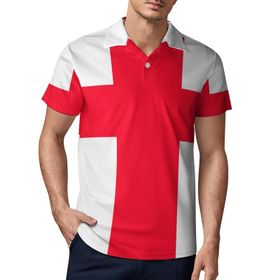 AILLOSA FLAG-131 3D Baskılı Desen Kısa Kollu Polo Yaka Erkek T-shirt