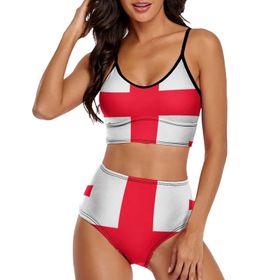 AILLOSA FLAG-131 Geniş Omuz Askılı Üçgen Bikini Üstü Alçak Bel İki Parça Kadın Bikini Seti