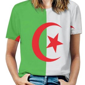 AILLOSA FLAG-133 Tamamı Baskılı Kısa Kollu Yuvarlak Yaka Kadın T-shirt