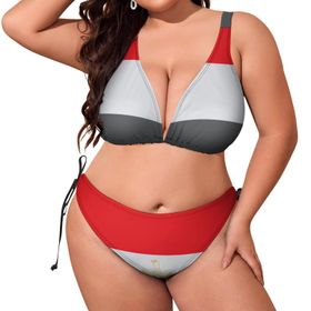 AILLOSA Flag-135 Dolgulu İki Parça Büyük Beden Kadın Bikini Seti