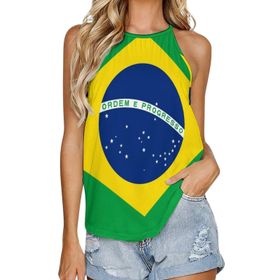 AILLOSA FLAG-139 Yuvarlak Yaka Kolsuz Kadın T-shirt