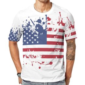 AILLOSA Flag-14 Baskılı Desenli Kısa Kollu Unisex T-shirt