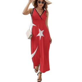 AILLOSA FLAG-141 Askılı Uzun Günlük Kadın Elbise